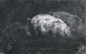 Cerdos comiendo de Lovis Corinth